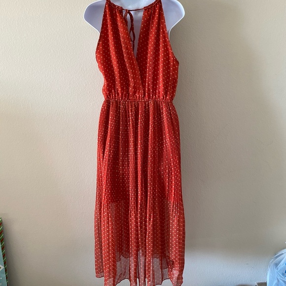 Orange Polka Dot Spring Dress - Picture 2 of 4